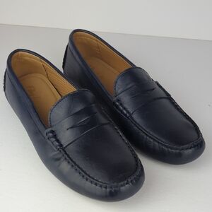 FLAG LTD. Women's Morgan Pearl Leather Penny Loafers Blue
